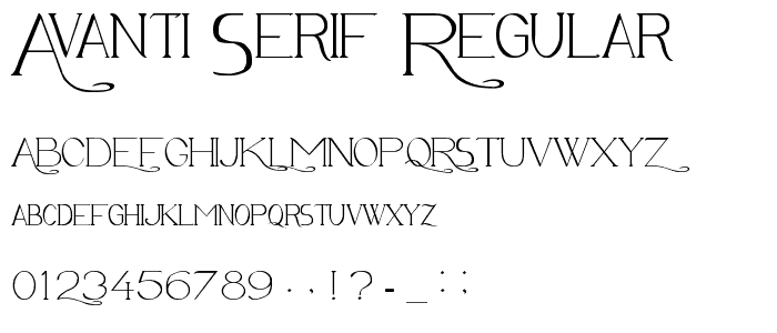 Avanti Serif Regular font